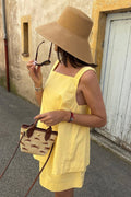 Off Shoulder Cami Tie Back Two Piece Set
