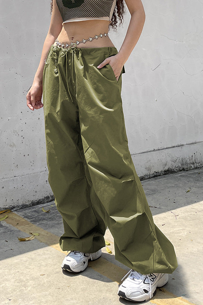 Low-Waisted Drawstring Cargo Pant
