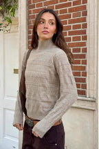 Cable Knit Round Neck Top