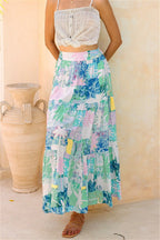 Vacation Printed Pocket Midi Skirt