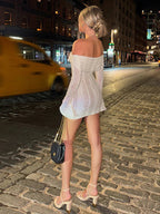 Lace Off-Shoulder Bodycon Mini Party Dress
