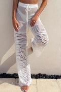 Ribbed Knit Wrap Waist Pants