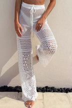 Ribbed Knit Wrap Waist Pants
