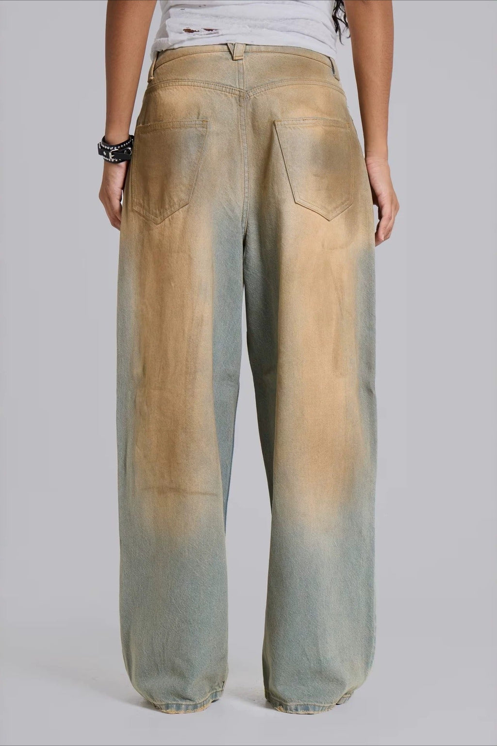 Y2K Streetwear Washed Letter Print Jeans