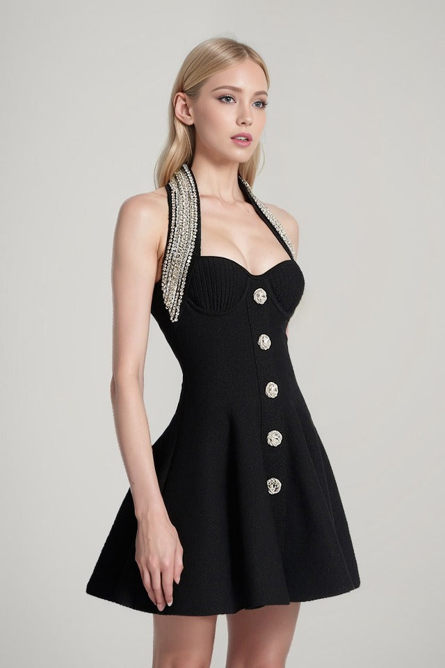 Halter Bandage A-Line Cocktail Dress