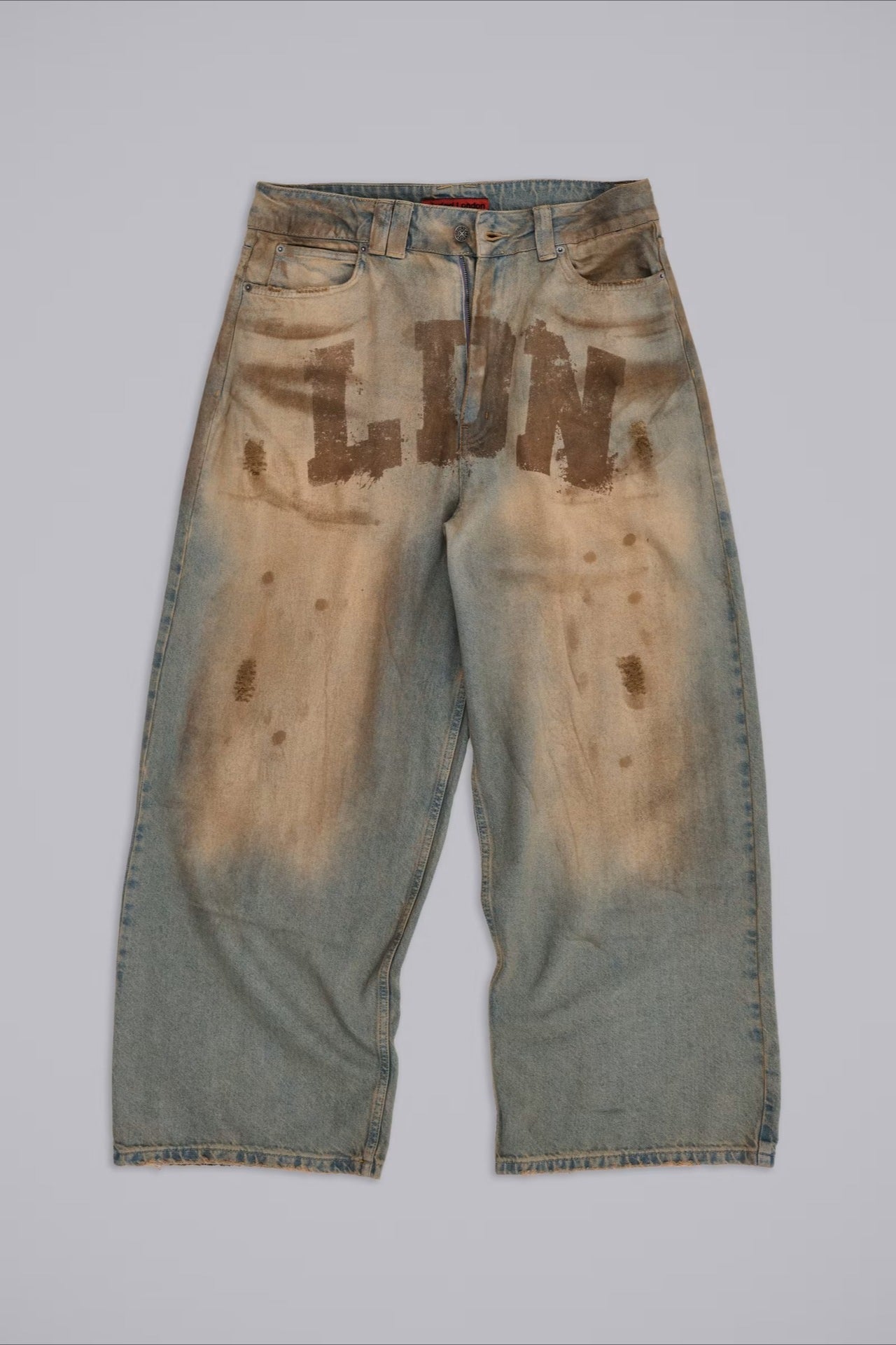 Y2K Streetwear Washed Letter Print Jeans