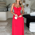 Cami Tie Up Charming Solid Maxi Dress