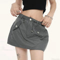 Cargo Pocket Drawstring Skirt