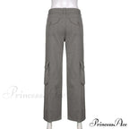 Cargo Streetwear Mom Pants Baggy Low Leg Waist 90S Denim Vintage Wide Jeans Trousers Trendy Korean Grunge Hippie Outfits