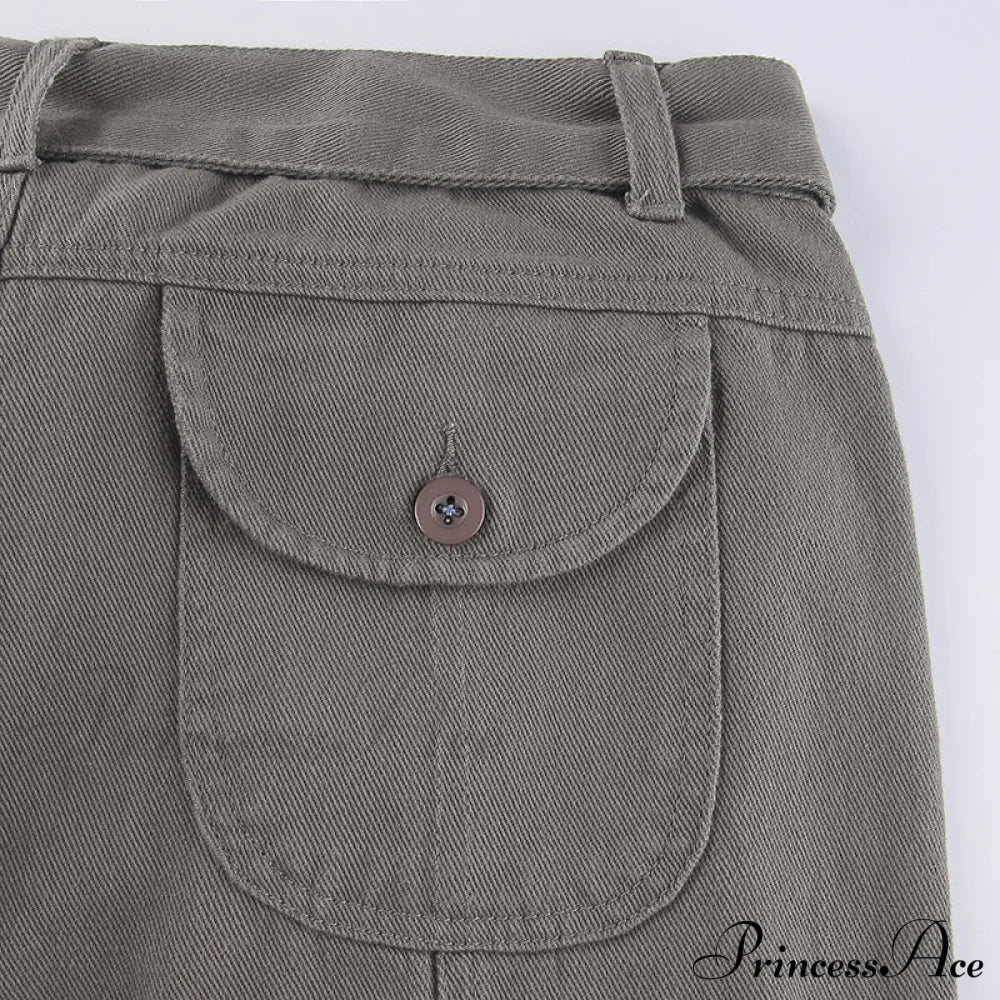 Cargo Streetwear Mom Pants Baggy Low Leg Waist 90S Denim Vintage Wide Jeans Trousers Trendy Korean Grunge Hippie Outfits
