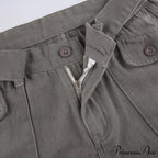 Cargo Streetwear Mom Pants Baggy Low Leg Waist 90S Denim Vintage Wide Jeans Trousers Trendy Korean Grunge Hippie Outfits
