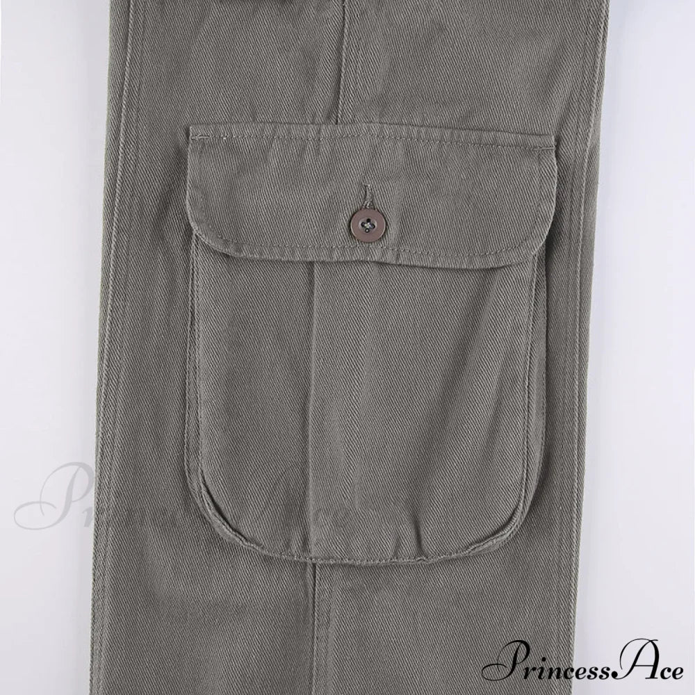 Cargo Streetwear Mom Pants Baggy Low Leg Waist 90S Denim Vintage Wide Jeans Trousers Trendy Korean Grunge Hippie Outfits