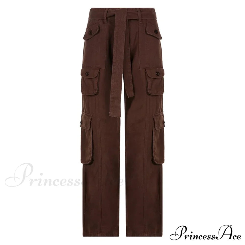 Cargo Streetwear Mom Pants Baggy Low Leg Waist 90S Denim Vintage Wide Jeans Trousers Trendy Korean Grunge Hippie Outfits