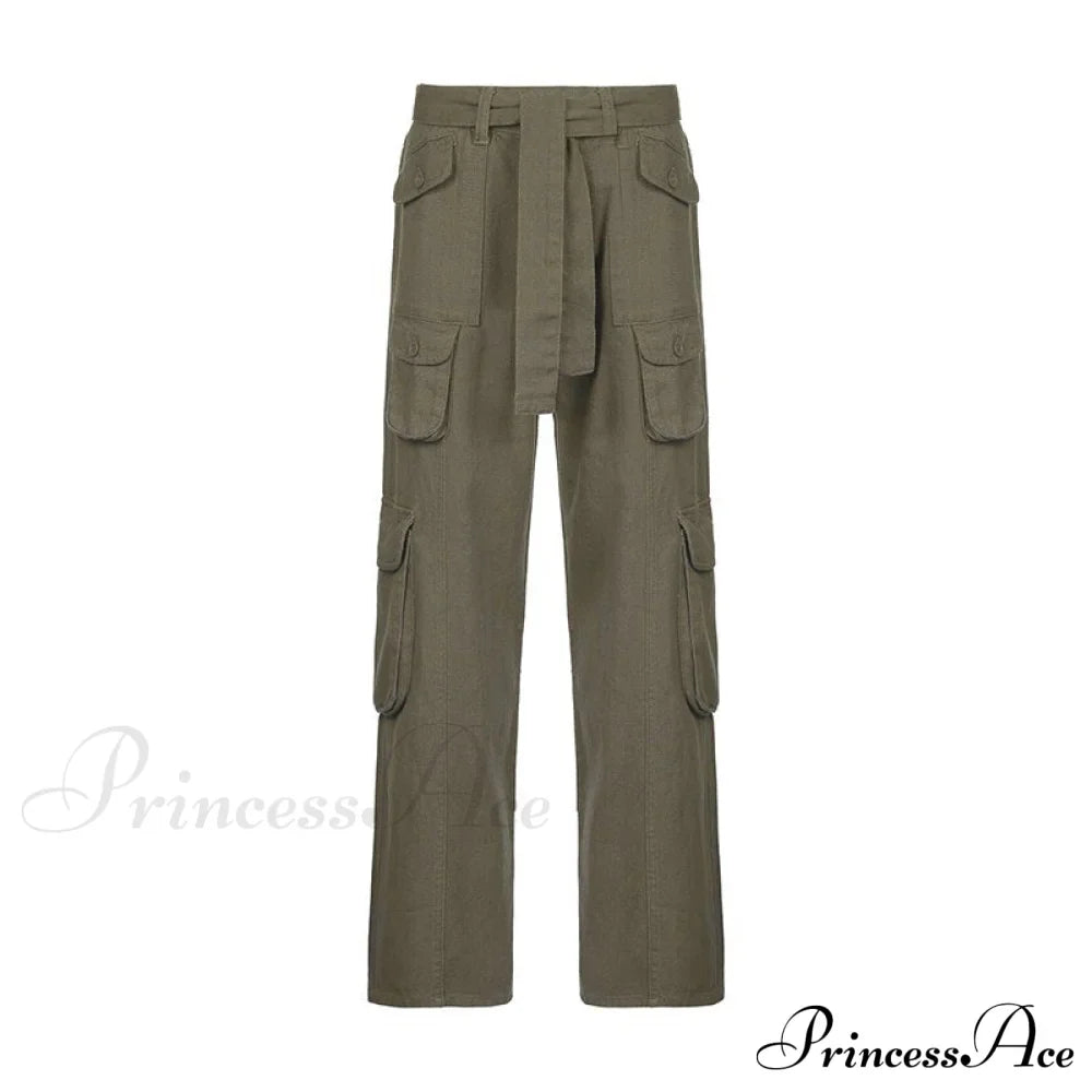 Cargo Streetwear Mom Pants Baggy Low Leg Waist 90S Denim Vintage Wide Jeans Trousers Trendy Korean Grunge Hippie Outfits