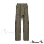 Cargo Streetwear Mom Pants Baggy Low Leg Waist 90S Denim Vintage Wide Jeans Trousers Trendy Korean Grunge Hippie Outfits