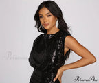 Carissa Formal Open Charming Back Sequin Mini Dress