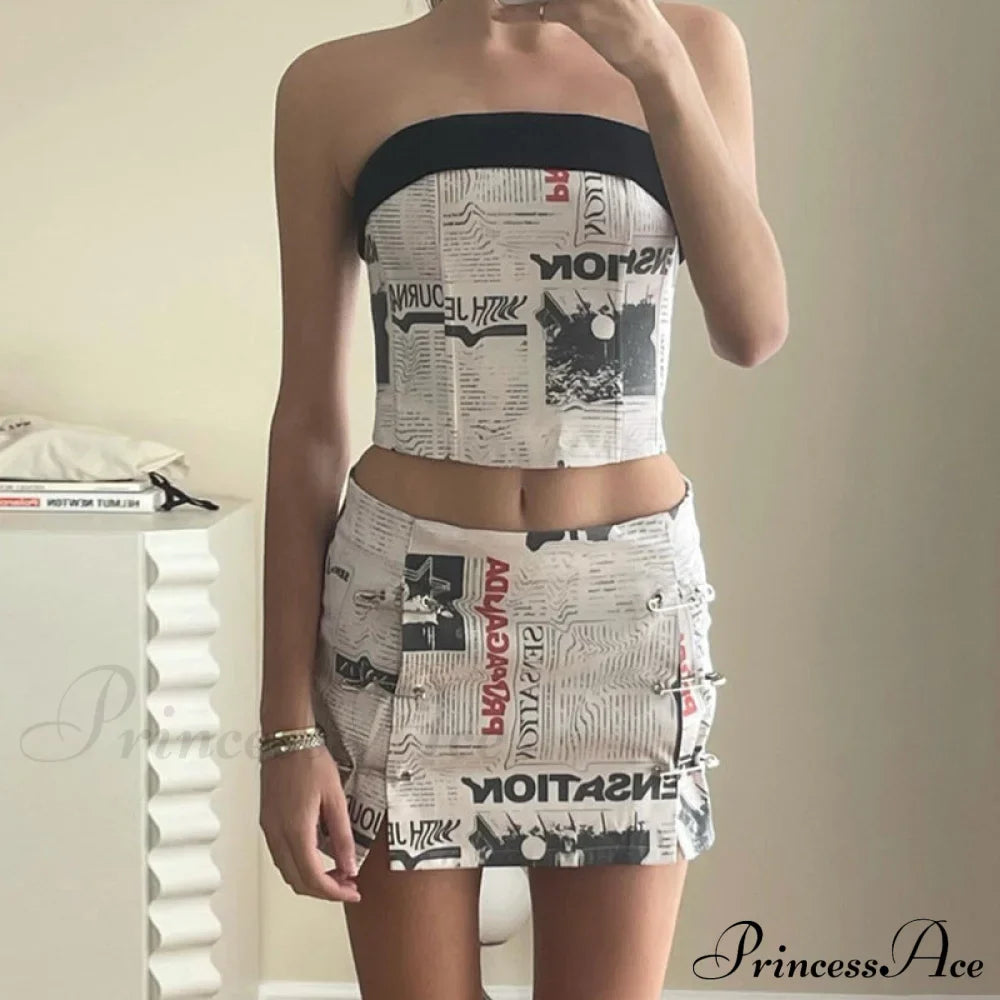 Carla Corset And Charming Safety Mini Skirt Set