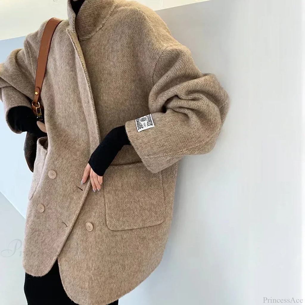 Cashmere Turn-Down Woolen Overcoat