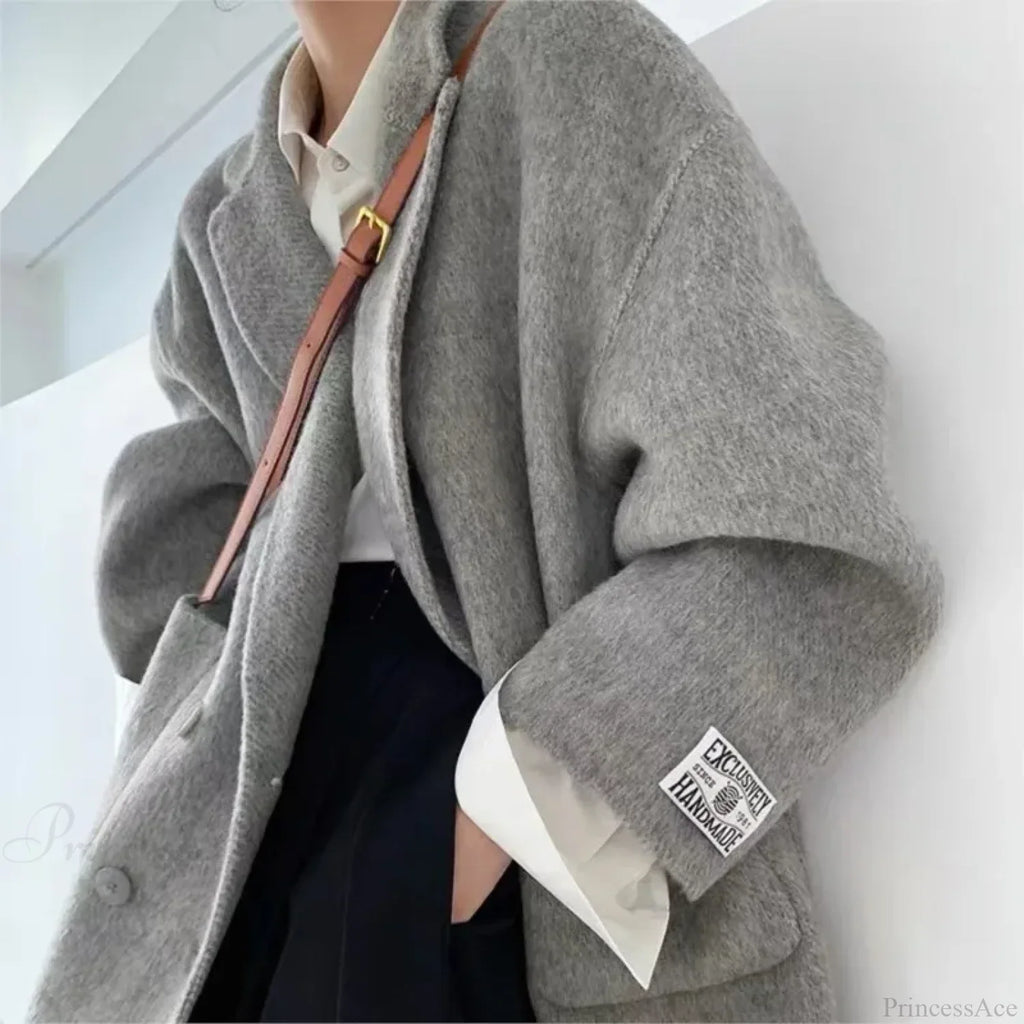 Cashmere Turn-Down Woolen Overcoat