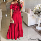 Casual Elegant Ruffle Halter Sleeveless Classic Party Outfits Beach Maxi Dress