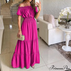 Casual Elegant Ruffle Halter Sleeveless Classic Party Outfits Beach Maxi Dress
