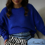 Casual Elegant Striped Cozy Oversize Autumnal Gray Sweater