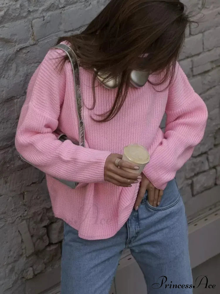 Casual Elegant Striped Cozy Oversize Autumnal Gray Sweater