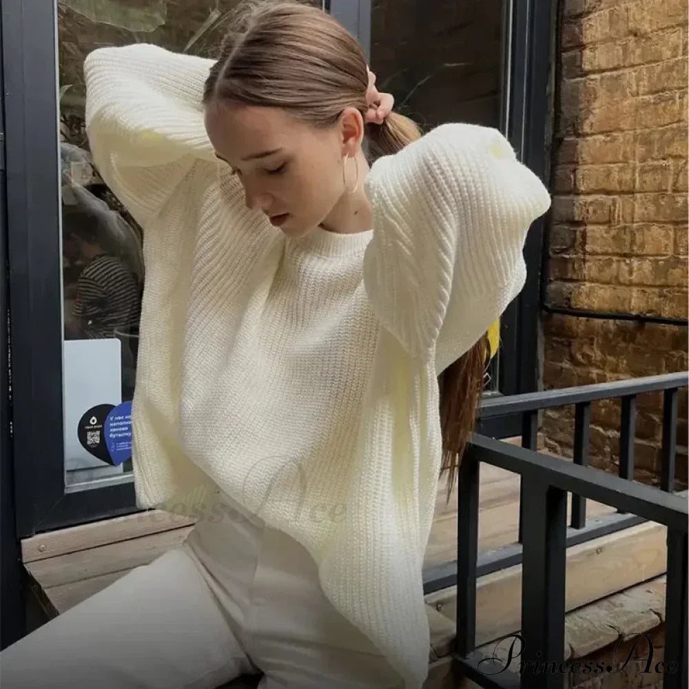 Casual Elegant Striped Cozy Oversize Autumnal Gray Sweater