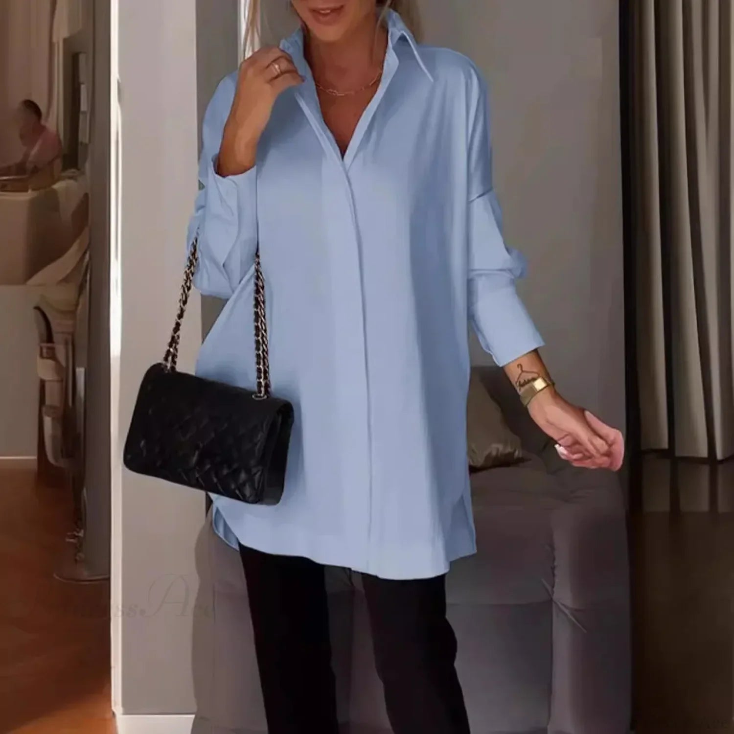 Casual Irregular Pullover Long Sleeve Blouse