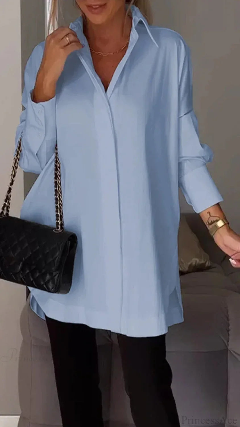 Casual Irregular Pullover Long Sleeve Blouse