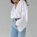 Casual Loose White Shirt Autumn Blouse