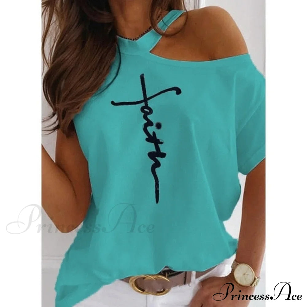 Casual Print Short Sleeve O-Neck Tops