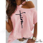 Casual Print Short Sleeve O-Neck Tops