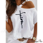 Casual Print Short Sleeve O-Neck Tops