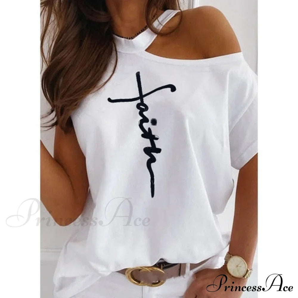Casual Print Short Sleeve O-Neck Tops