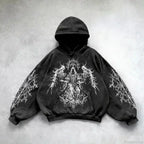 Casual Retro Gothic Printing Hoodie