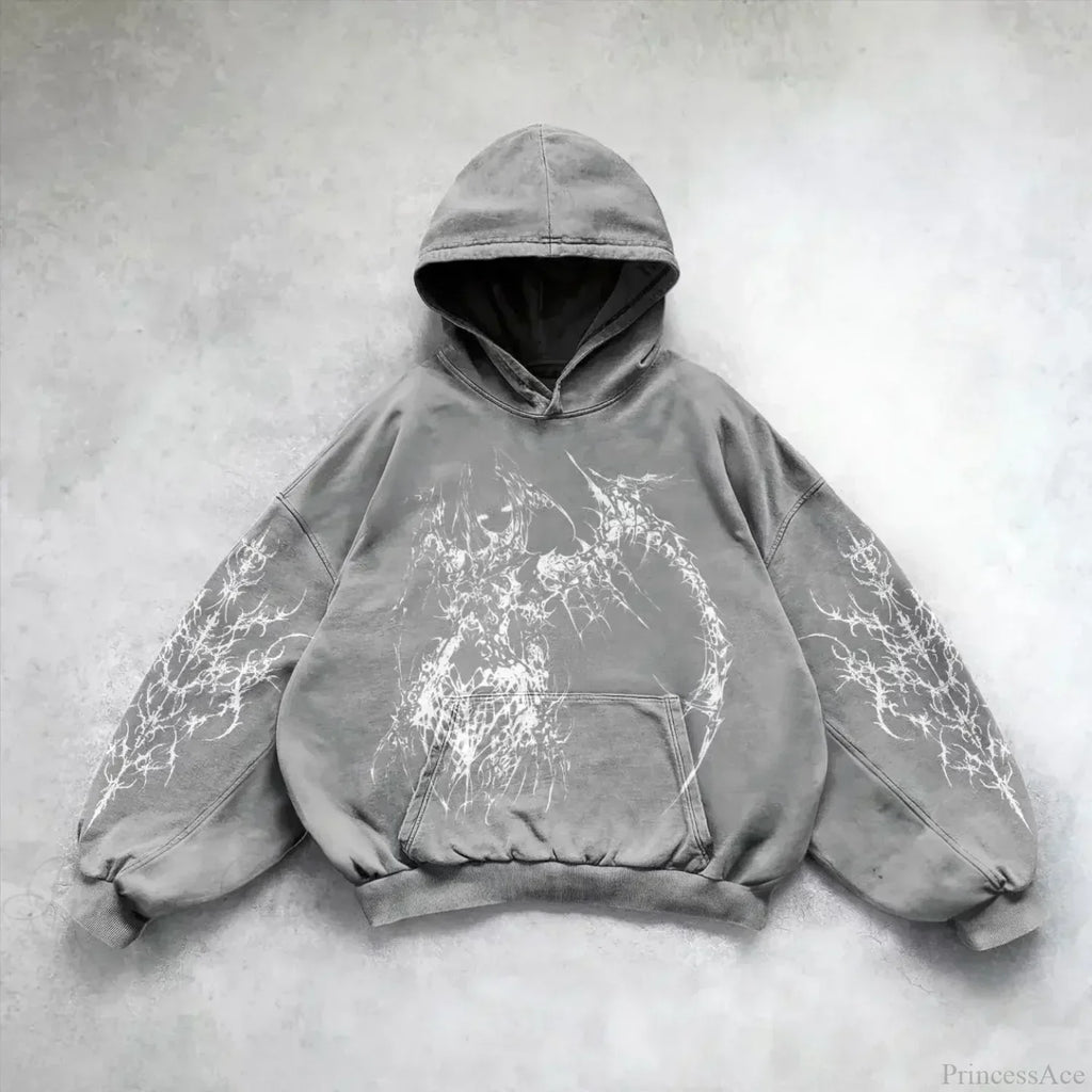 Casual Retro Gothic Printing Hoodie