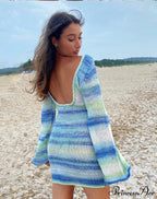 Casual Summer Stripe Knit Bodycon Dress For Women