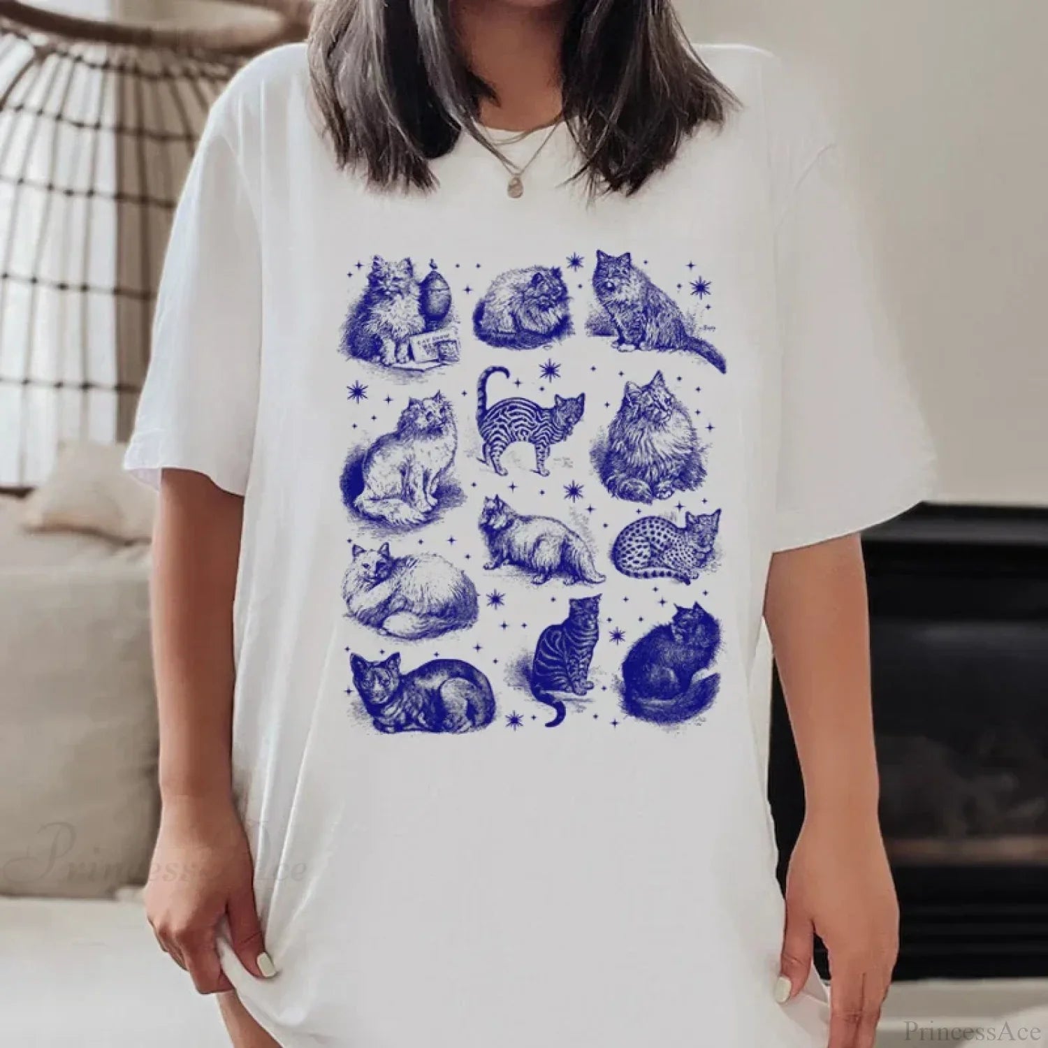 Cat Star Print Mystic T-Shirt