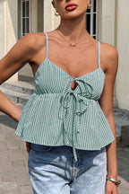 Striped Tie Up Cami Top