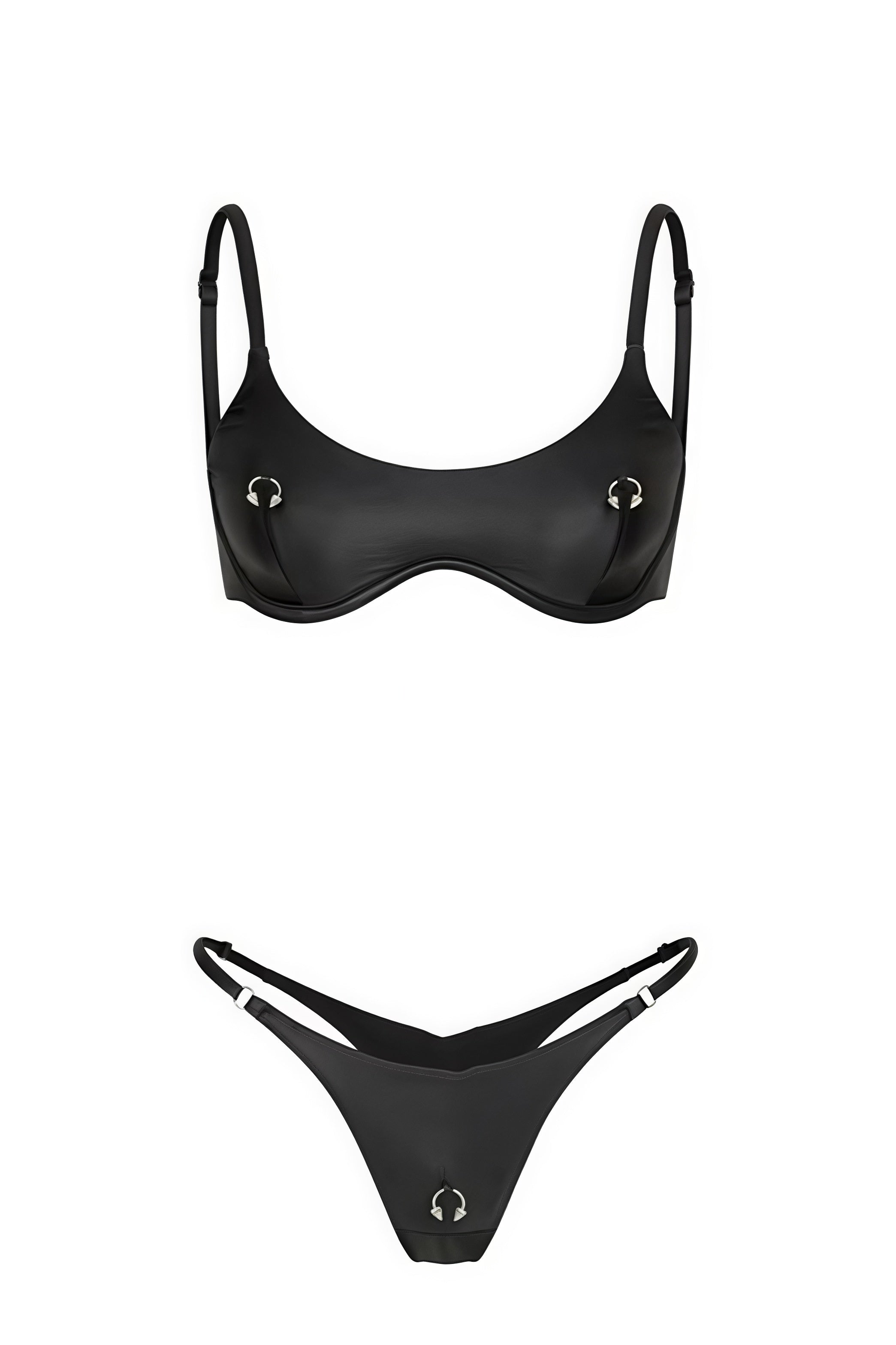 Solid High Waist Push Up Bikini Sets