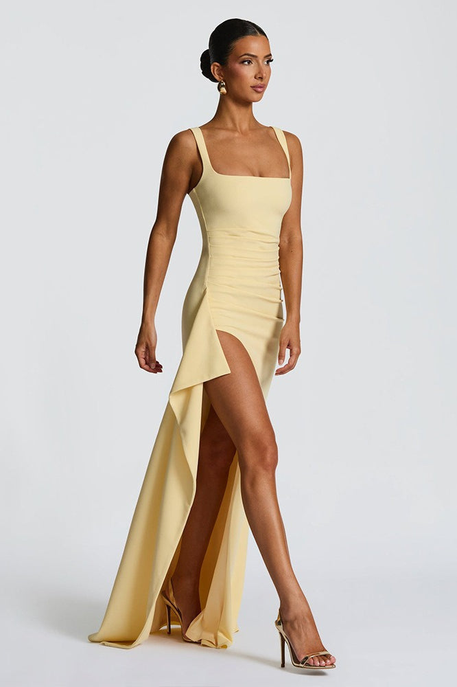 Spaghetti Strap High Slit Maxi Party Dress