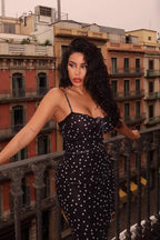 Polka Dot Cami Bodycon Maxi Dress