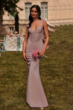 V-Neck Cami Waist-Cinched Bodycon Party Dress