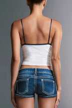 Minimal White Crop Cami Top
