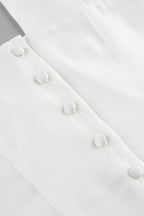 Solid Button Down Deep V Halter Top