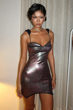 Solid Cami Waist Cinched Mini Dress