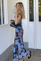Backless Floral Maxi Dress