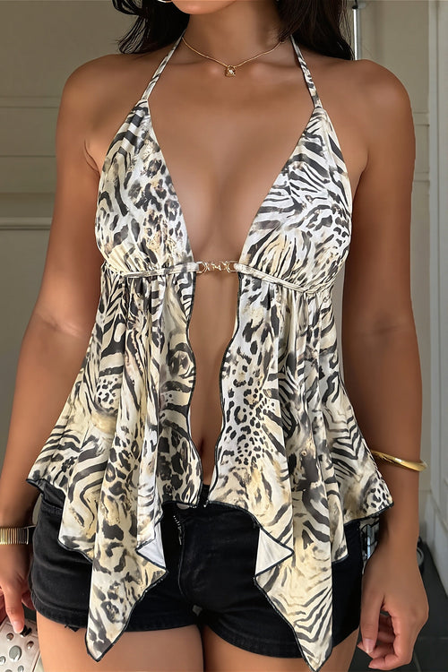 A Line Animal Backless Halter Top