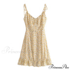 Charming Ditsy Floral Ruffled Mini Dress